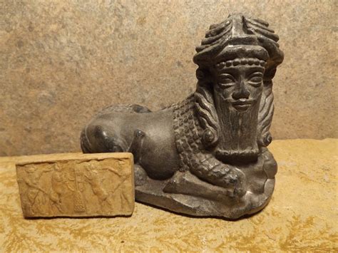 Sumerian Statue Art Akkadian Cylinder Seal And Impression Gilgamesh
