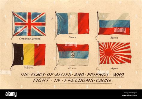 Drapeaux Des Pays Alliés Pendant La PremiÈre Guerre Mondiale Photo