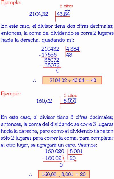 Division De Numeros Decimales Ejemplos Resueltos De Primaria Pdf