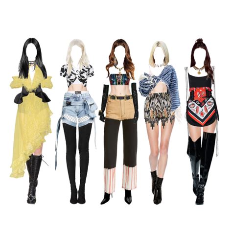 fashion set k pop girl group mv outfits created via e girl outfits