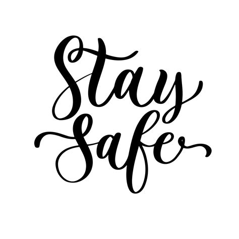 Stay Safe Lettering Typography Poster With Text For Self Quarantine