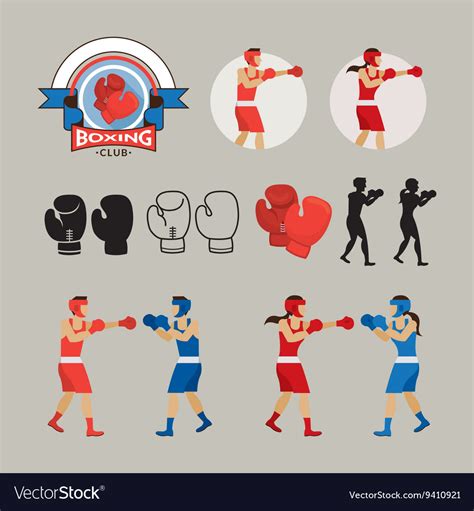 Boxing Graphic Elements Royalty Free Vector Image