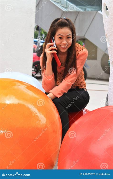 She Smile And Happy Stock Image Image Of Stand Yellow 25683323