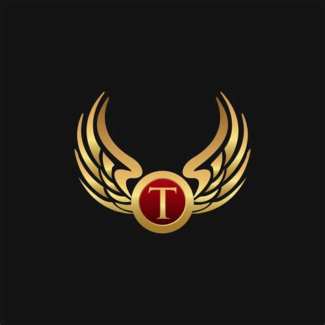 Luxury Letter T Emblem Wings Logo Design Concept Template 611665 Vector
