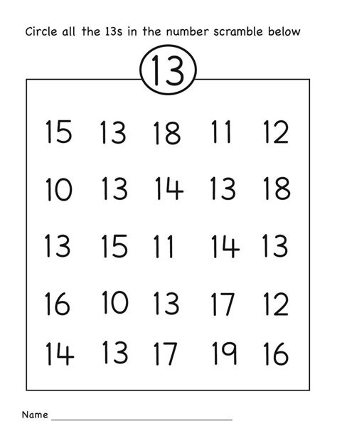 Check out our wide range of free printable number worksheets that are perfect for kids of different ages. number 13 worksheet circle | Numbers preschool, Preschool ...