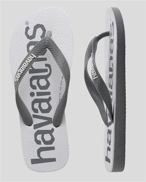 Havaianas Top Logomania Thongs In Steel Grey Fast Shipping And Easy
