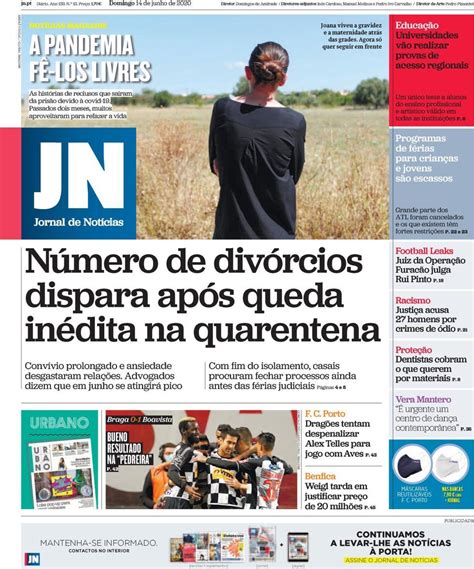 Capa Jornal De Notícias 14 Junho 2020 Capasjornaispt