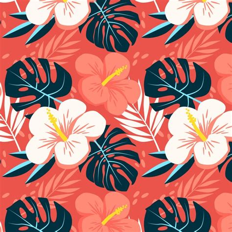 Free Vector Hand Drawn Hawaiian Shirt Pattern Illustration