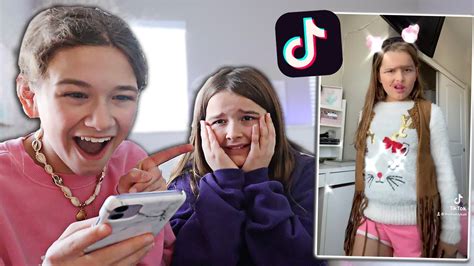 Reacting To My Little Sisters Tik Toks Drafts Exposed Cilla And Maddy Youtube