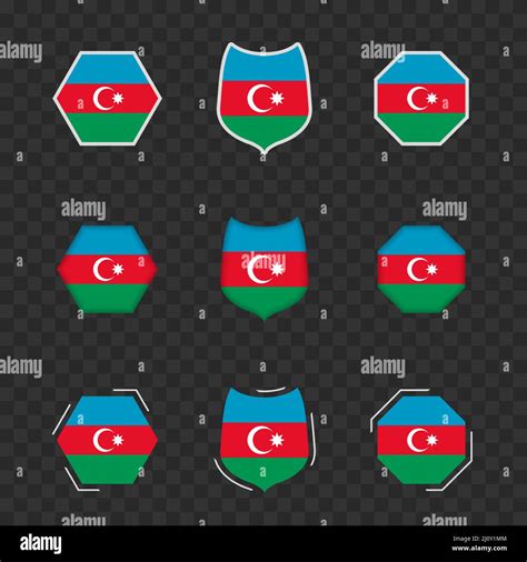 National Symbols Of Azerbaijan On A Dark Transparent Background Vector