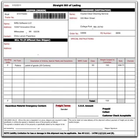 Bill of lading use a saved template. CONWAY FREIGHT BILL OF LADING PDF