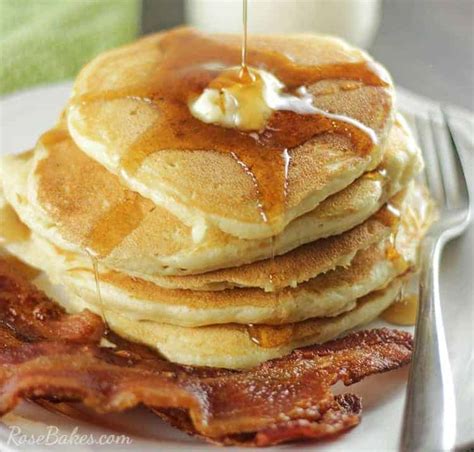 Fluffy Buttermilk Pancakes Recipe Rose Bakes