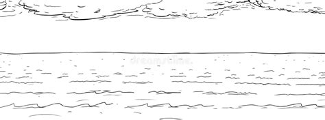 Simple and fresh public welfare protection ocean background map. Ocean with Clouds Outline stock illustration. Illustration ...