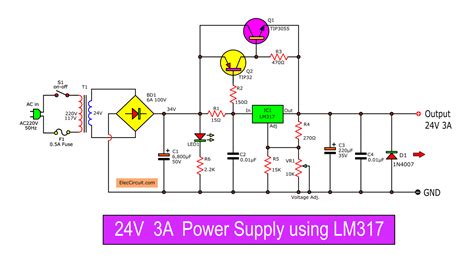 This is attained by adding two resistors r1 and r2 as shown in figure. 9 ways to build 24V power supply circuits with easy parts