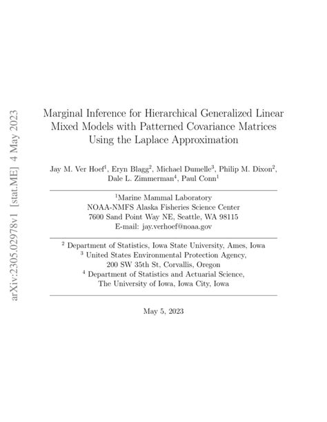 Marginal Inference For Hierarchical Generalized Linear Mixed Models