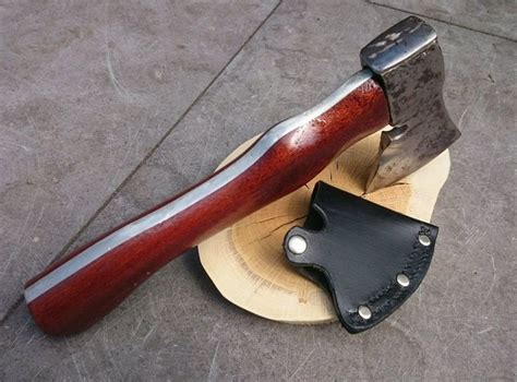 Aluminium And Wooden Axe Handle And Leather Sheath