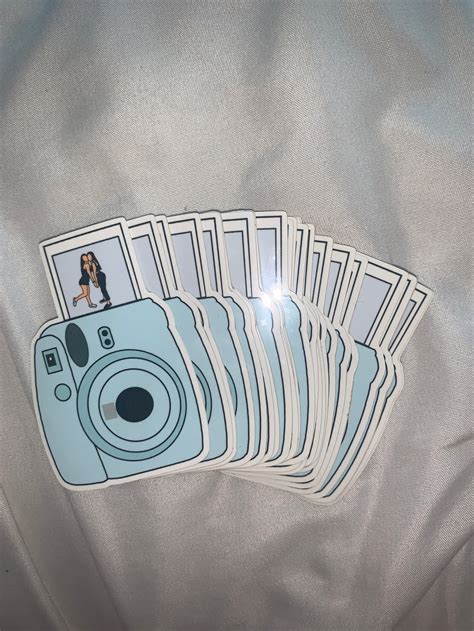 Blue Polaroid Camera Sticker Etsy