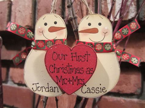 We will reply to you within 24 hours. Snowmen Couple Ornament Our First Christmas as Mr. & by ...