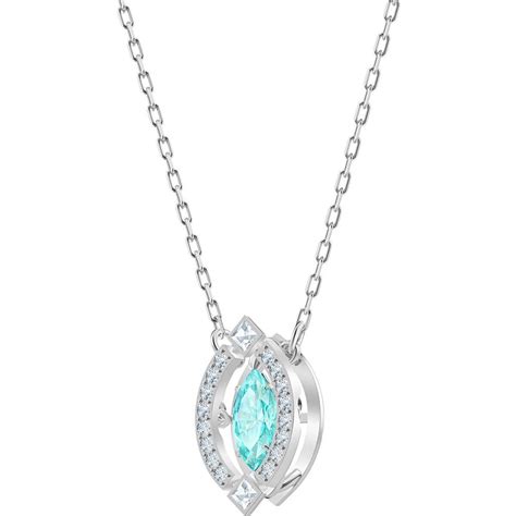 Swarovski Sparkling Necklace Blueclear Crystals Rhodium Plating 5485721