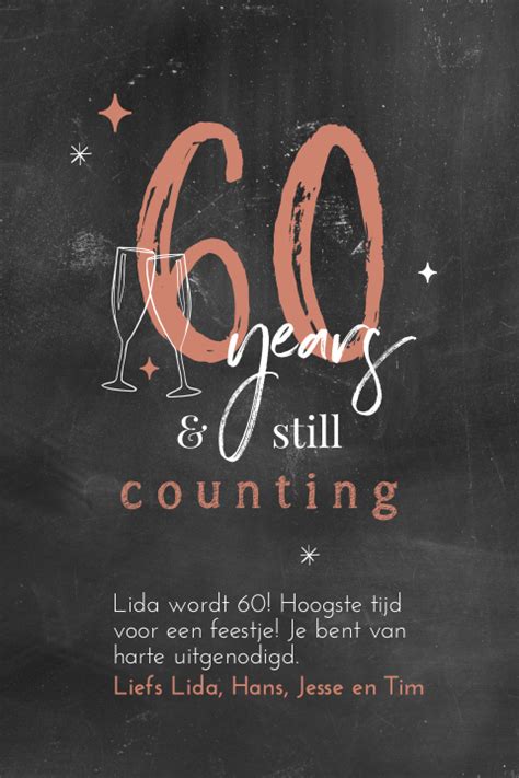 Uitnodiging Voor 60ste Verjaardag Met Krijtlook