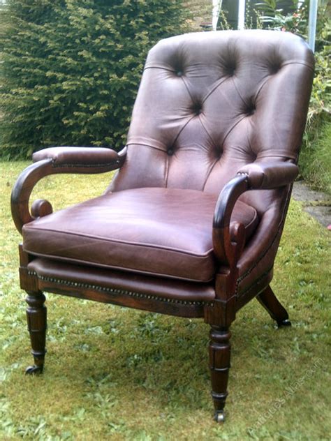Pair of antique regency style cane back armchairs, c. Regency Leather Armchair - Antiques Atlas