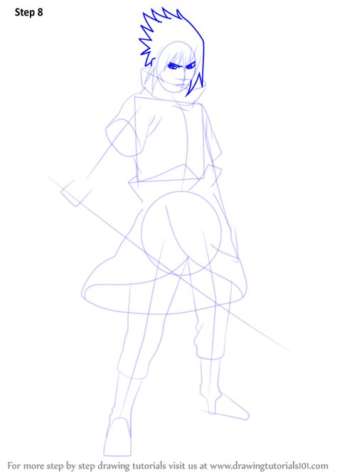 Learn How to Draw Sasuke Uchiha from Naruto (Naruto) Step by Step