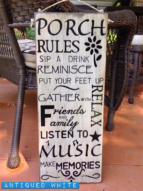 Large Porch Rules Sign Hand Lettered Outdoor Sign Wood Sign Etsy