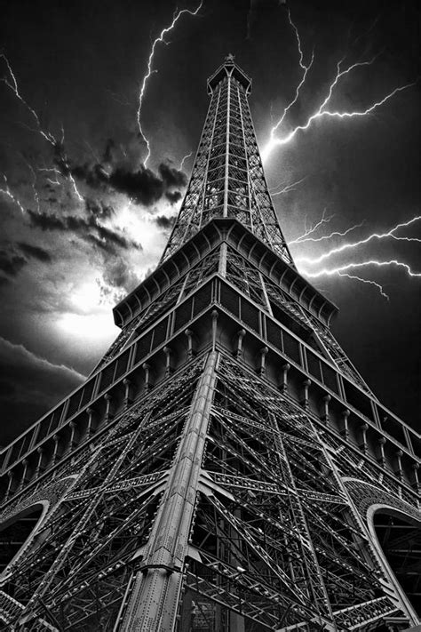 Eiffel Tower Lightning Storm Photograph By Mike Marsden