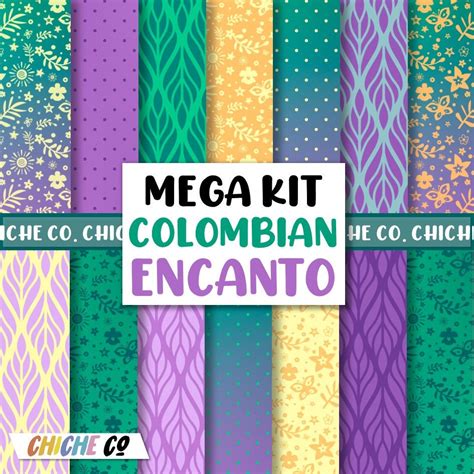 Digital Papers Encanto Clipart Png Colombian Encanto Birthday Etsy México