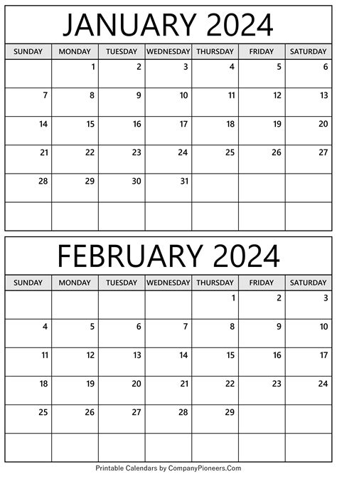 January And February Calendar For 2024 Bonnie Annecorinne