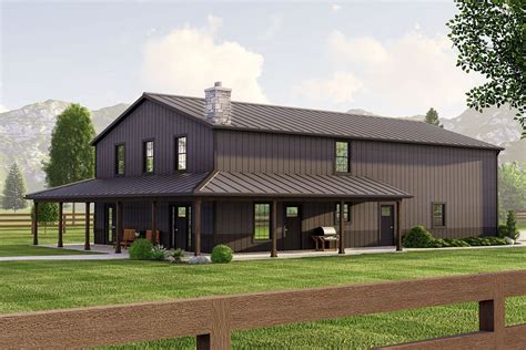 This 1649 Square Foot Barndominium Style House Plan Is Designed With