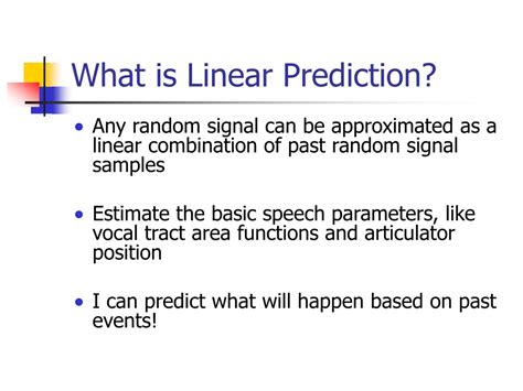 Ppt Linear Prediction Coding Of Speech Signal Powerpoint Presentation