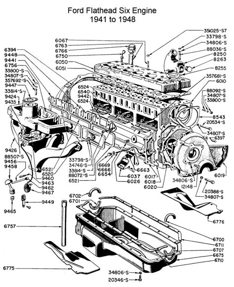 Ford Flathead Six Parts Drawings For The Six Cylinder Engine Built From