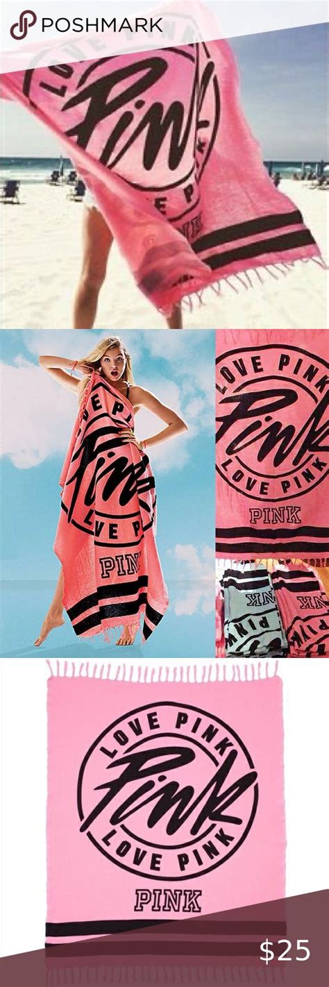 Victorias Secret Pink Festival Blanket Beach Towel Pink Beach Towel