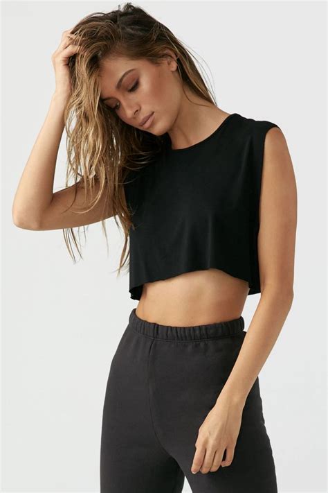 Cropped Muscle Tank Crop Top Outfits Alternative Fashion