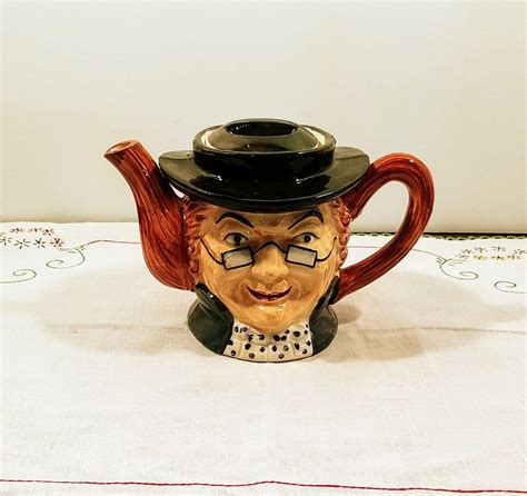 Fun Vintage Colonial Gentleman Toby Teapot By Wales China Etsy Tea