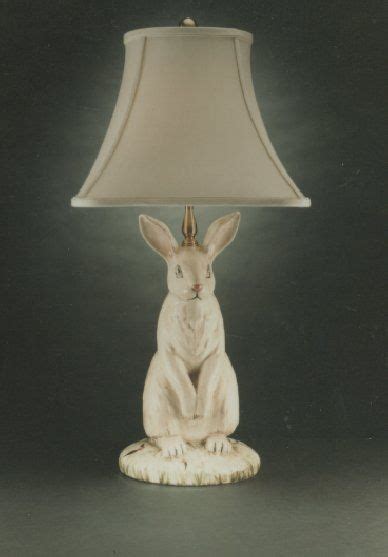 • linen shade in white. Wildwood Lamps Hand Painted Dignified Rabbit, Table Lamp ...
