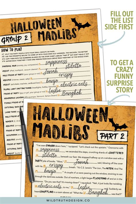Legit Fun Halloween Scavenger Hunt And 4 Part Madlib Ghost Story Wild