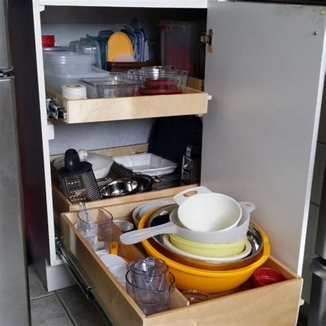 This corner cabinet is the type with one or two doors, and a deeper space behind the cabinet in the blind or less accessible space. Blind Corner Cabinet - Create easier access to your corner ...