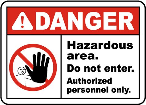 Hazardous Area Do Not Enter Sign Save 10 Instantly