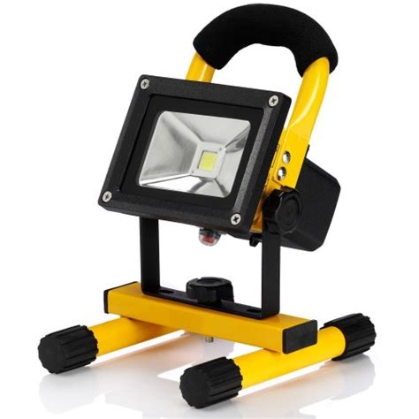 Omailighting Warm White 10w Led Work Flood Light Rechargeable Cordless