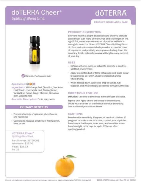 Doterra Cheer Essential Oil Uses Tangerine Essential Oil Essential