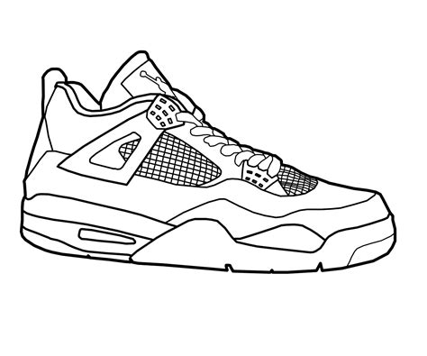 Running Shoe Coloring Page At Free Printable