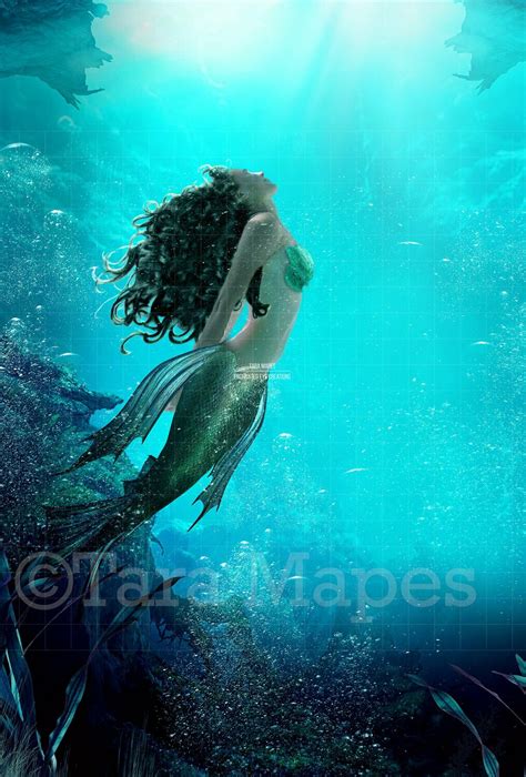 Mermaid Underwater Scene Under Ocean Ocean Background Ocean Digital