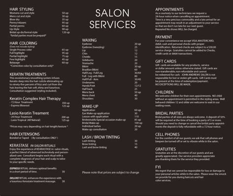 Find over 100+ of the best free beauty salon images. The 25+ best Salon menu ideas on Pinterest | Beauty price ...