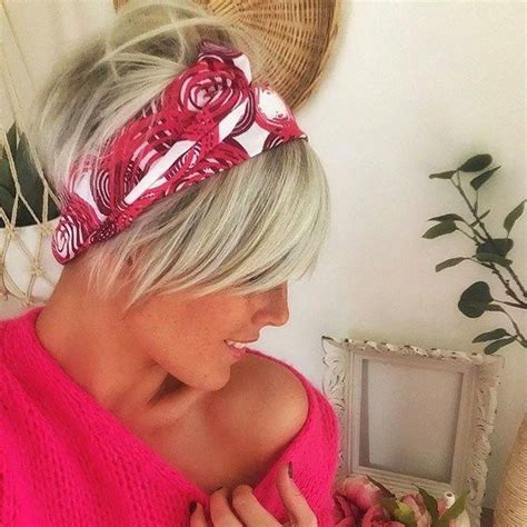 How to wear a headband, headband outfit idea. Pixie-Hair-with-Headband New Cute Short Hairstyles # ...
