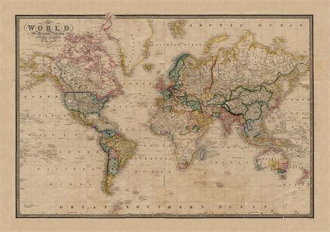 Vintage Style World Map By I Love Retro