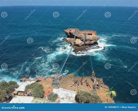 Aerials Timang Beach At Southern Area Of Yogyakarta Province Indonesia