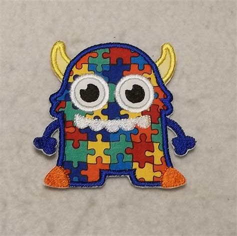 Monster Autism Awareness Puzzle Piece MADE To ORDER Choose Etsy