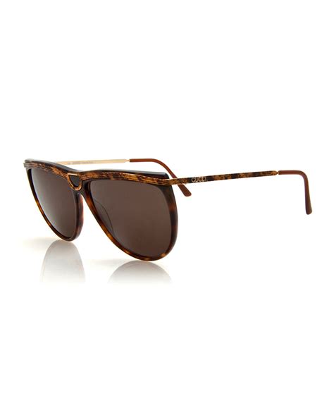 Gucci Vintage Sunglasses W Center Detail In Brown Lyst